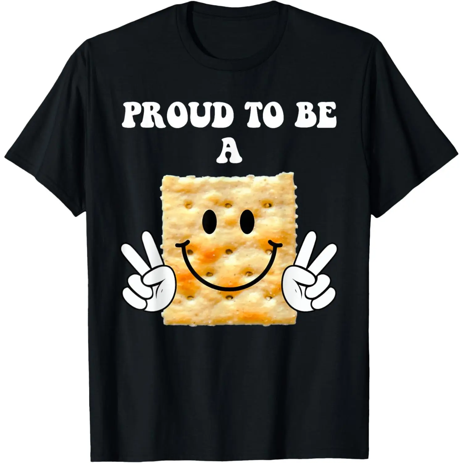 Men's Short-Sleeve Graphic Tee - "Proud to be a Cracker" Funny Halloween Costume Slogan Top, Cotton Round Neck, Streetwear Casual Menswear, Machine Washable Print, Pair with Jeans