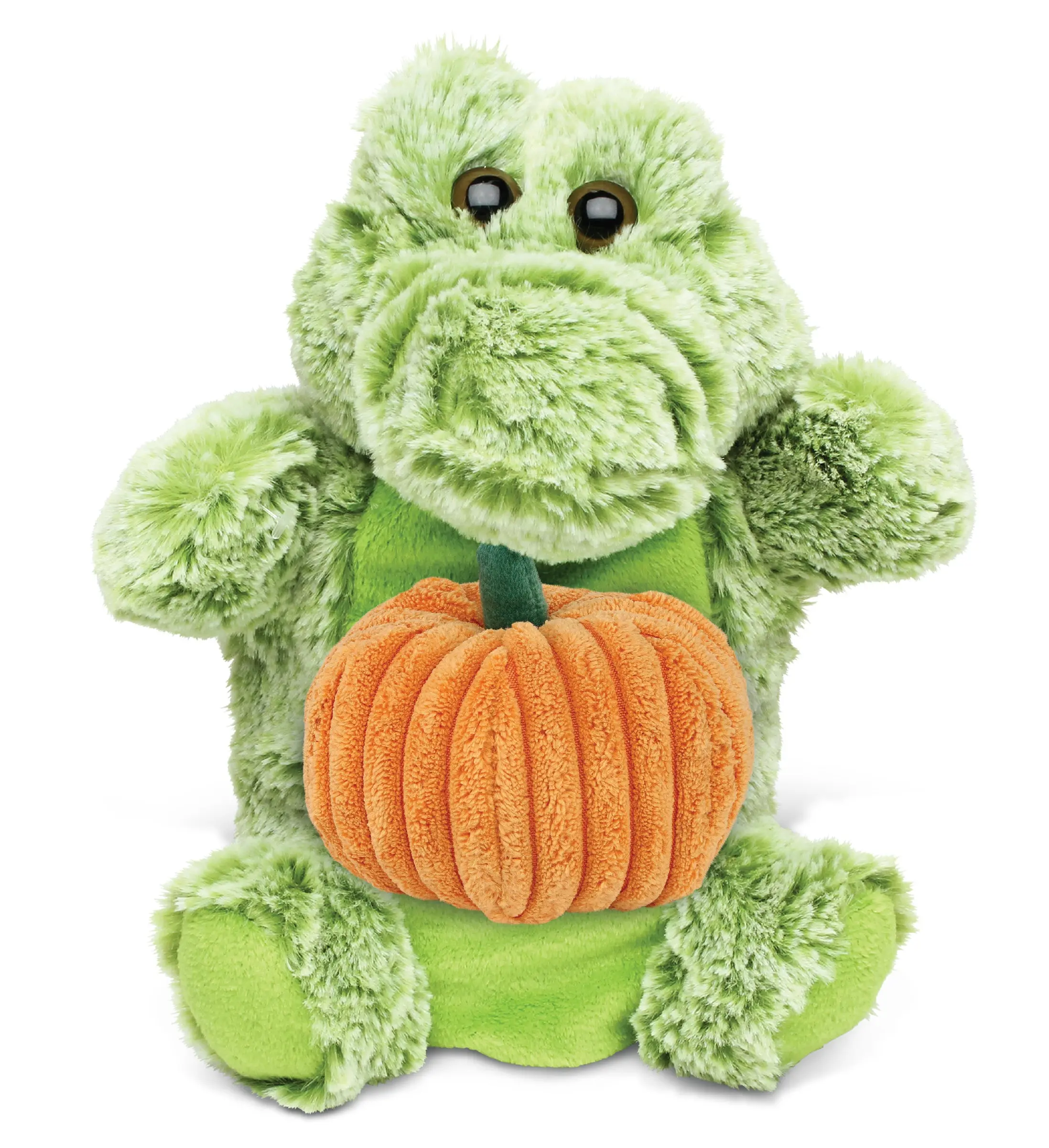 DOLLIBU Alligator Plush Pumpkin Hand Puppet - 7.5lx4.5wx9h Inches Super Soft Polyester Stuffed Toy, Realistic Design - Cuddly Toddler Gift for New Season Celebration, Office Use