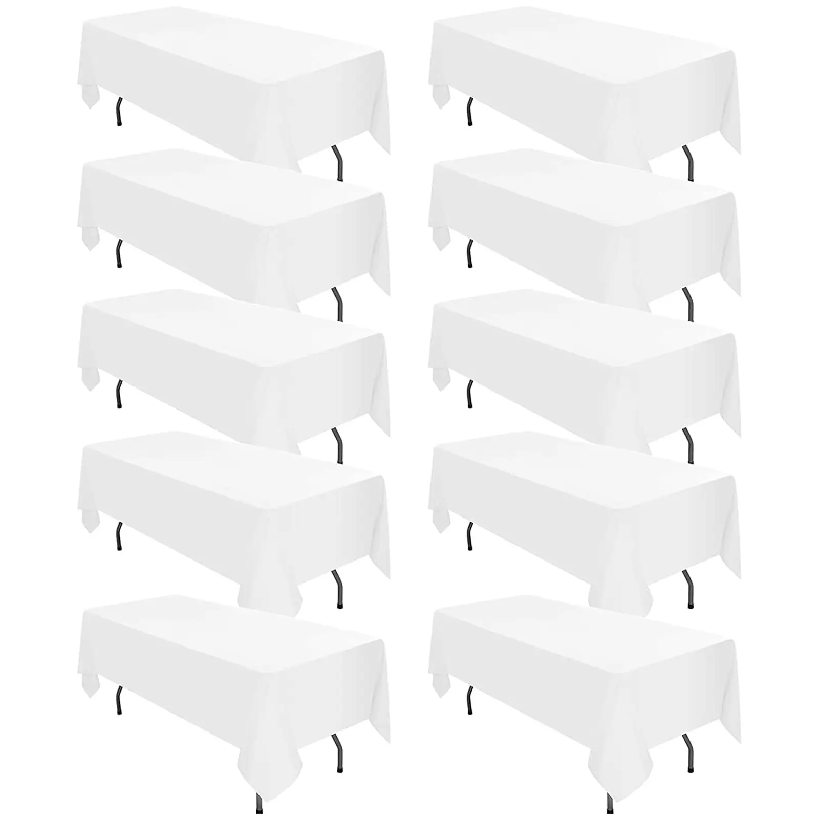 6 10 Pack Polyester Tablecloth,Polyester Table Cloth for Rectangle/Round Tables, Stain and Wrinkle Resistant Washable Table Cover for Kitchen Wedding