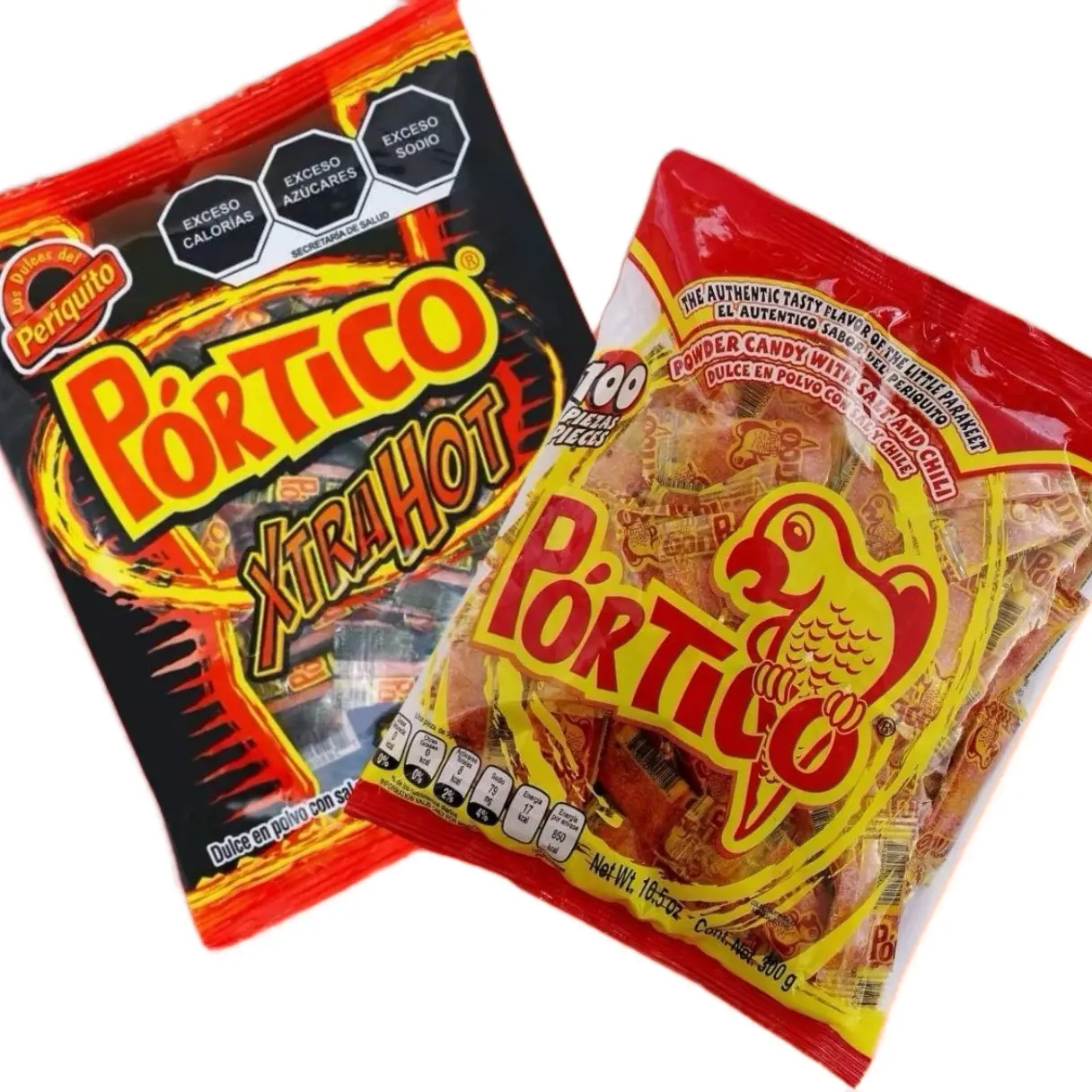 Pórtico Dulce en Polvo Con Sal y Chile- Pórtico candy with salt and chili flavors- 25pcs Snack Sweet