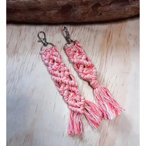 The Summer Macrame Keychains, Handmade Macrame Keychain, Macrame Purse Charm, Macrame Accessories