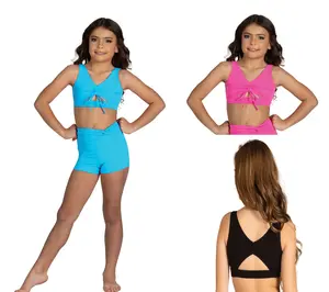 New Crop Top Danz N Motion 24308C Evlynn Drawstring Keyhold Top