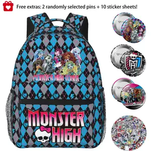Monster high Travel Backpack Sturdy Laptop Monster high dolls Backpacks Carry On Monster high doll Anime Backpack Kawaii Casual Daypack Business Work Bag  for colleagues, anniversary and holiday gift