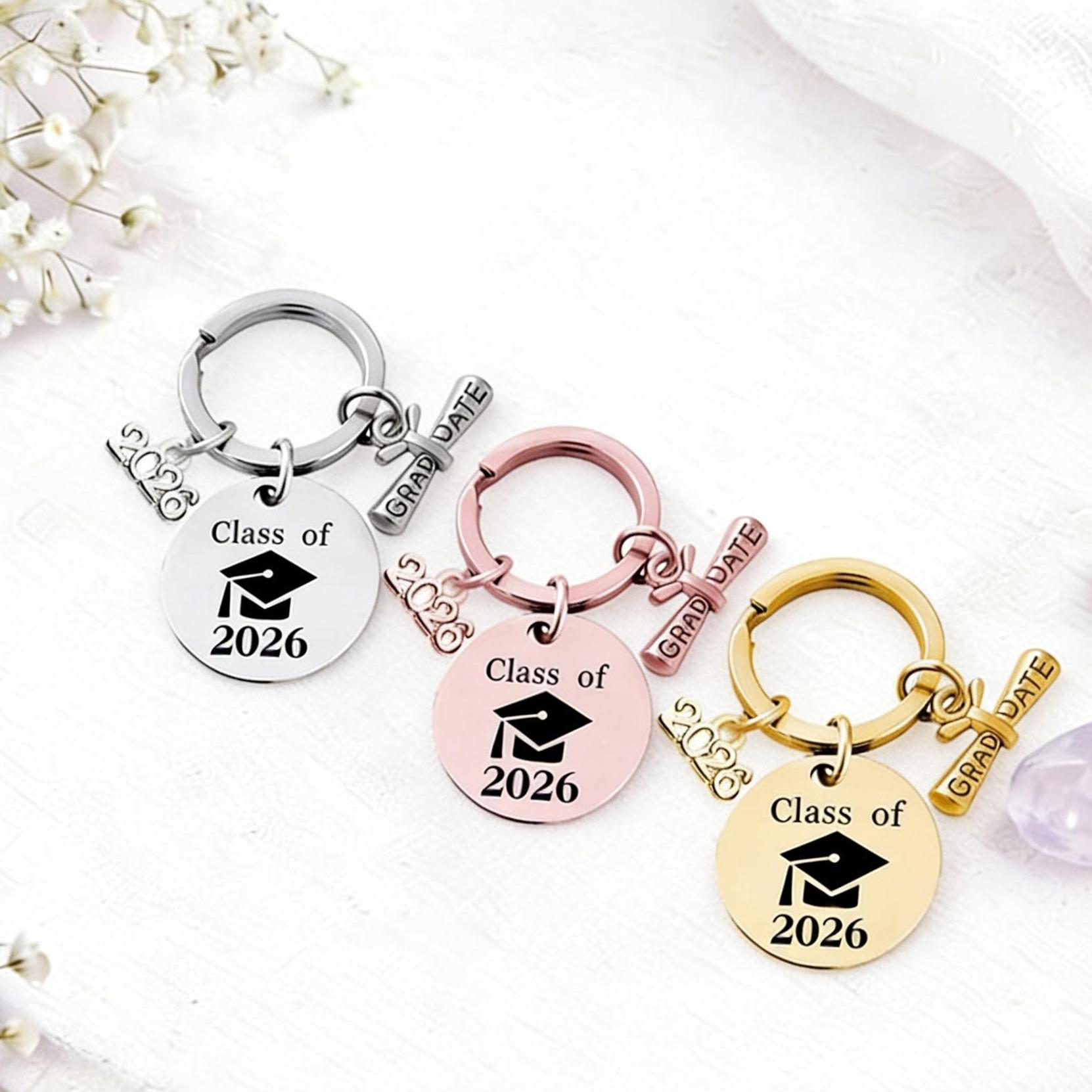 Class of 2026 Graduation Keychains Keyring Gruduation Party Favors Gifts Share with Classmates for Her Him