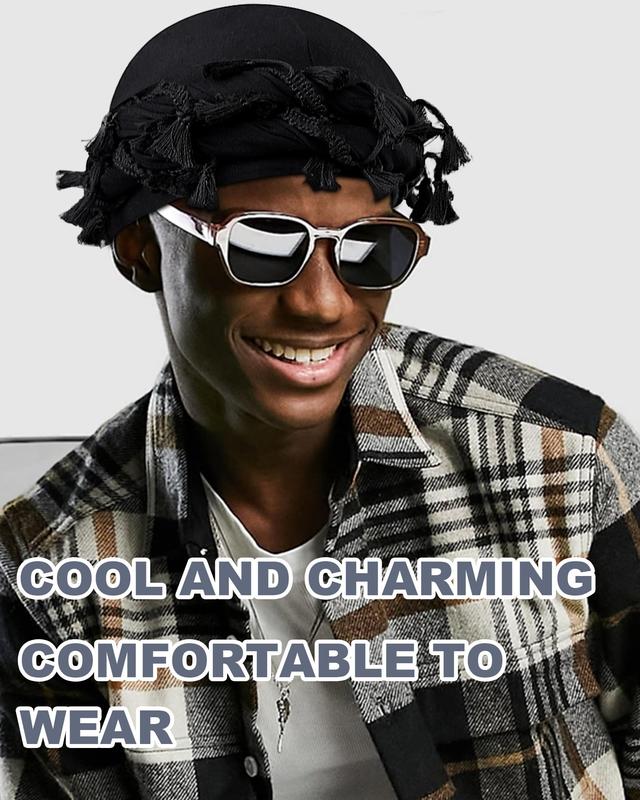 Turban for Men- Satin-Lined Durag Head Wrap for Fashion & Comfort - Multipurpose Head Scarf Head Warp for Men and Women