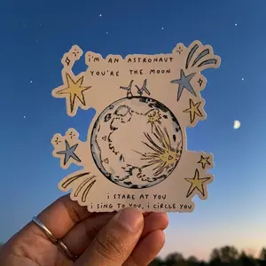 (Set of 1,2,3,5 pcs) Orbiter Lyrics Sticker, Astronaut Sticker, Folk Concert Music Sticker, Laptop or Water Bottle Decal