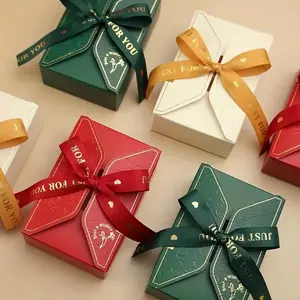 50pcs Bow Paper Boxes, Wedding & Birthday Gifts, Chocolate Candy Storage, Handmade Soap Packaging, Wholesale Wedding Decorations