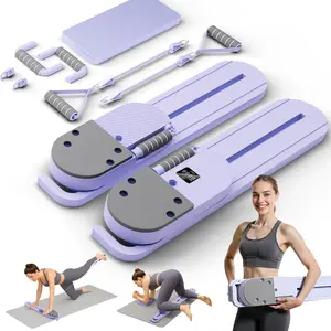 Portable Split Ab Board with Resistance Bands - Pilates Toning Machine Board, Detachable Hanging Design with LCD Display, for Women, Men & Beginners to Shape, Exercise & Strengthen Core