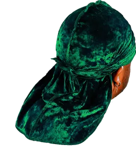 Premium Crushed Velvet Forest Green Durag