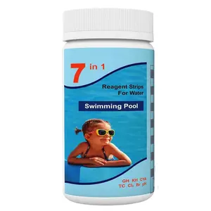7IN1 Pool Test Strips,Accurate&Easy Water Chemical Testing Strip for Pool,Spa&Hot Tub, Quick Pool Test Kit for Hardness,Total Alkalinity,Cyanuric Acid,Total Chlorine 50 Strips