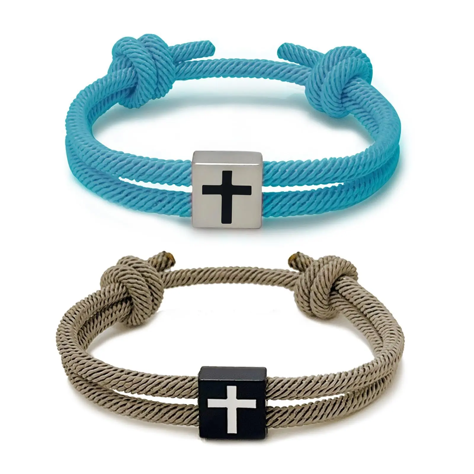 Light Blue+Coffee Milan Rope Cross Brace