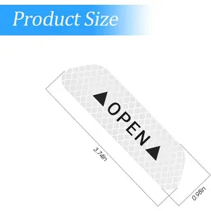 4PCS 3.6in Silver Reflective Car Door Warning Stickers, Anti-Collision Protective Strips, Night Visibility Auto Safety Decals Car Stickers for Trucks, SUVs