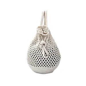 Crochet Bucket Backpack, Stylish Knit Backpack for Casual & Everyday Use