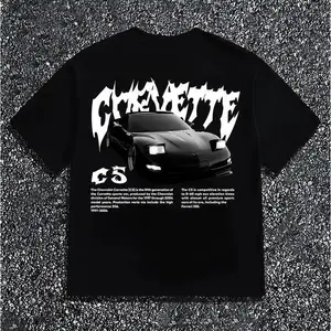 Corvette C5 T-Shirt, Retro Car Graphic Tee, Y2K Streetwear Shirt for Car Enthusiasts, Vintage Chevy Racing Fitted Crewneck Soft Classic Cotton graphic tee zac brown sphere las vegas merch funny t shirt marcus the worm merch graphic tee 90s graphic tees