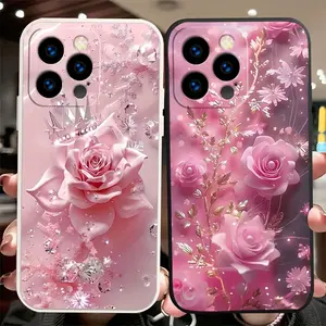 Elegant and fashionable phone case with cartoon design, suitable for various iPhone models including 16 Pro Max, 16 Pro, 16 Plus, and early versions
