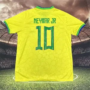 2022 Brazil Home Yellow Short Sleeve 10 Neymar Soccer  Jersey