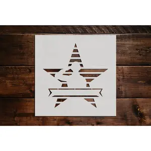 Solder Saluting in a Star Stencil - Art and Wall Stencil