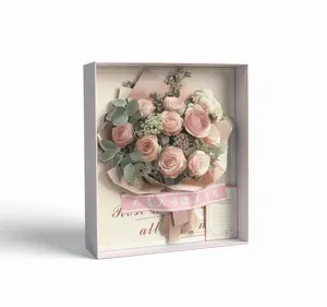 3D Rose Bouquet Paper Puzzle Frame - "Roses & Night Breeze" Creative DIY Layered Craft Kit, Everlasting Floral Home Decor, Romantic Anniversary & Birthday Gift