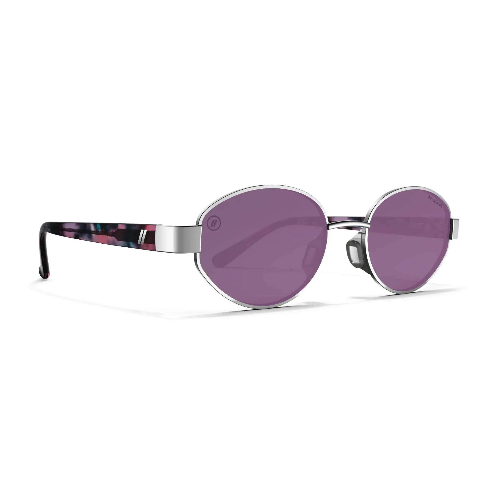 Blenders Azure Berry Loud Women's Gloss Silver Frame PureBlend Berry Non-Polarized UV 100% Protection Medium Large Fit