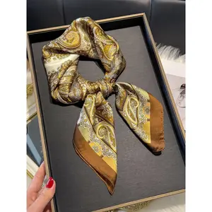 Women's Vintage Paisley Print Square Scarf, Boho Style Hair Scarf for Women & Girls, Fashion Accessories for Daily Wear, Trendy All-match & Exquisite Scarf for Birthday Gift