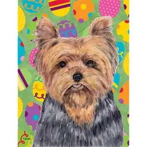 212 MAIN Yorkie Easter Eggtravaganza Garden Size Flag, 11x15 in, Easter-Themed, Fade Resistant, Weatherproof