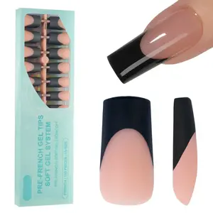 150Pcs French Gel Nail Tips  Pre-French Tips Press on Nails, Fake Nails for Art DIY 15 Sizes