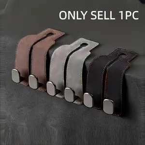 1pc Faux Leather Car Seat Backrest Covers with Hidden Metal Hooks - Stylish Interior Accessory for All Vehicles, Available in Beige, Black, and Brown, Interior Accessory | Modern Interior | Durable Material, Car Accessories
