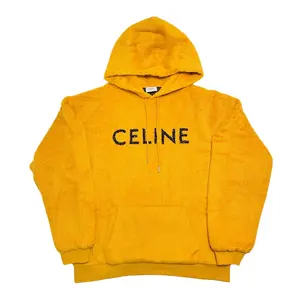 Celine Beaded Logo Wool Hooded Sweatshirt Yellow Pre-Owned