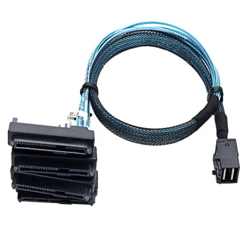 Copper Mini SAS SFF-8643 to 4X29-Pin SFF-8482 Adapter Cable - 1 Hard Disk Server Cable for Hard Disk and Server Connection, 3.33TF/1M Length, Reliable High-Performance Connection