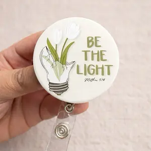 Christian Badge Reel – Be the Light Matthew 5:14 | Faith Nurse Badge Holder | Inspirational Christian Gift | Nurse Teacher CNA Retractable I