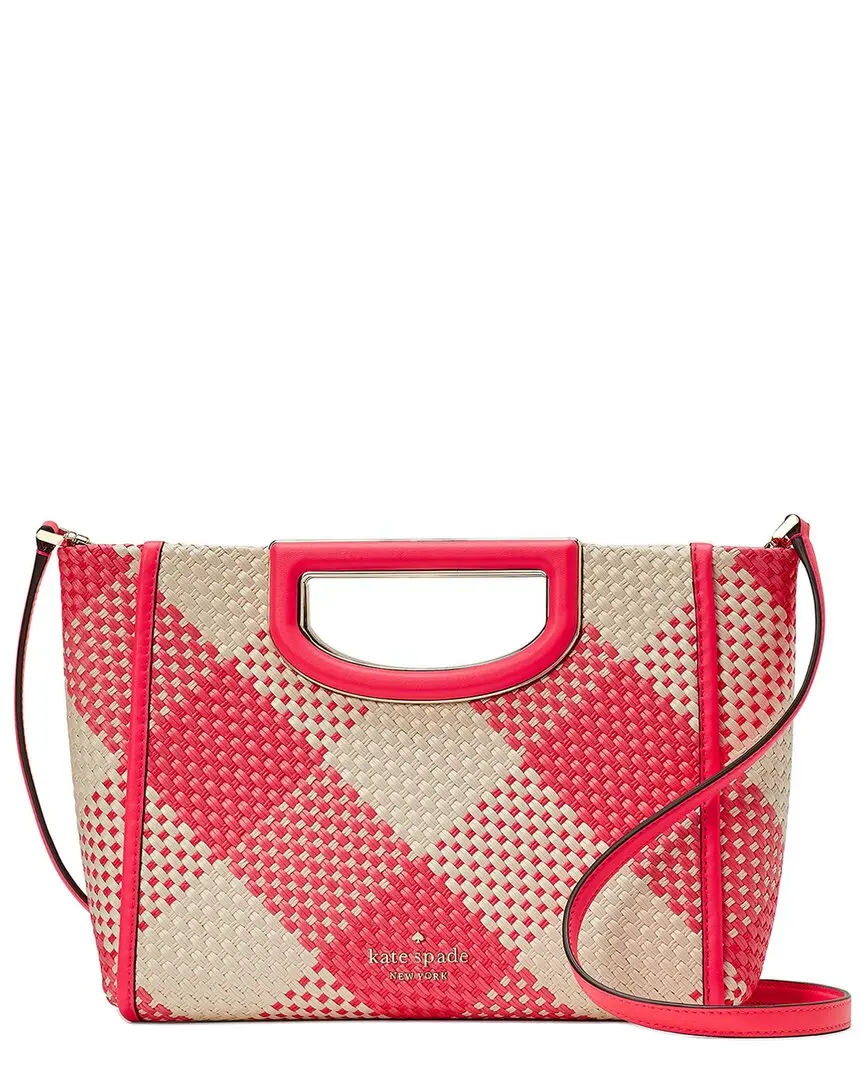 kate spade new york Alexa Gingham Straw Crossbody Clutch