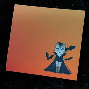 Cecily Vampire Sticky Note Pad (orange)
