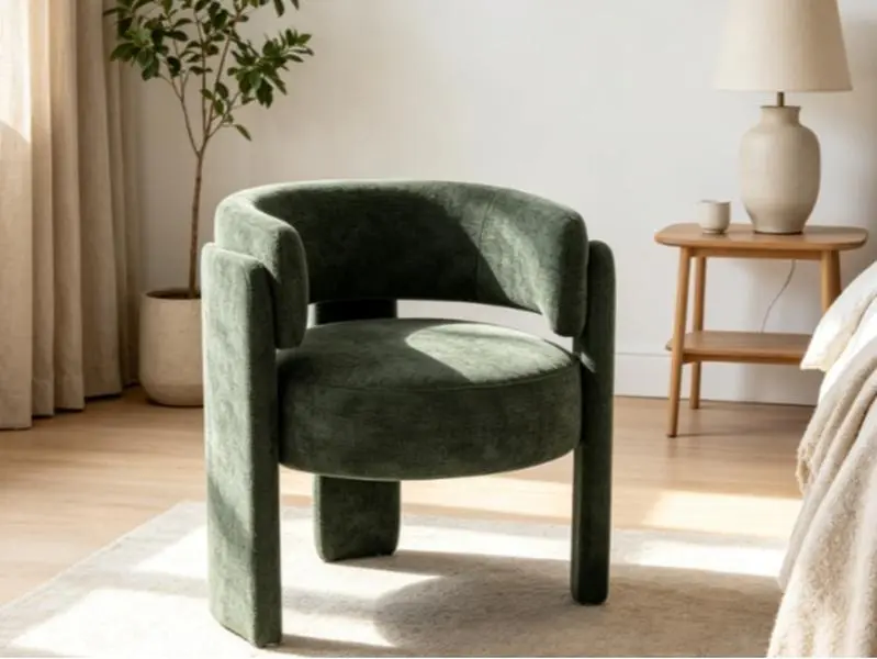 Luxury Boucle Tub Accent Chair - Modern Curved Upholstered Single Leisure Armchair, Comfy Stylish Indoor Living Room Home Decor Furniture
