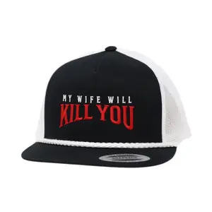 My Wife Will Kill You Hat Camo Trucker Cap - TikTok Shop Premium Embroidered  Polyester Cotton Blend Adjustable Snapback Closure