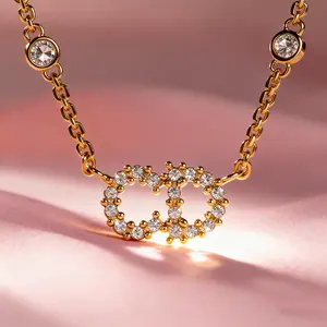 Pre-owned Dior 2025 New D01 Diamond Embellished Necklace for Women, Elegant Design, Luxury Fine Jewelry