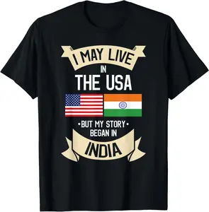 [100% Cotton] American Flag UAD Indian India Gift Roots T-Shirt T-Shirt
