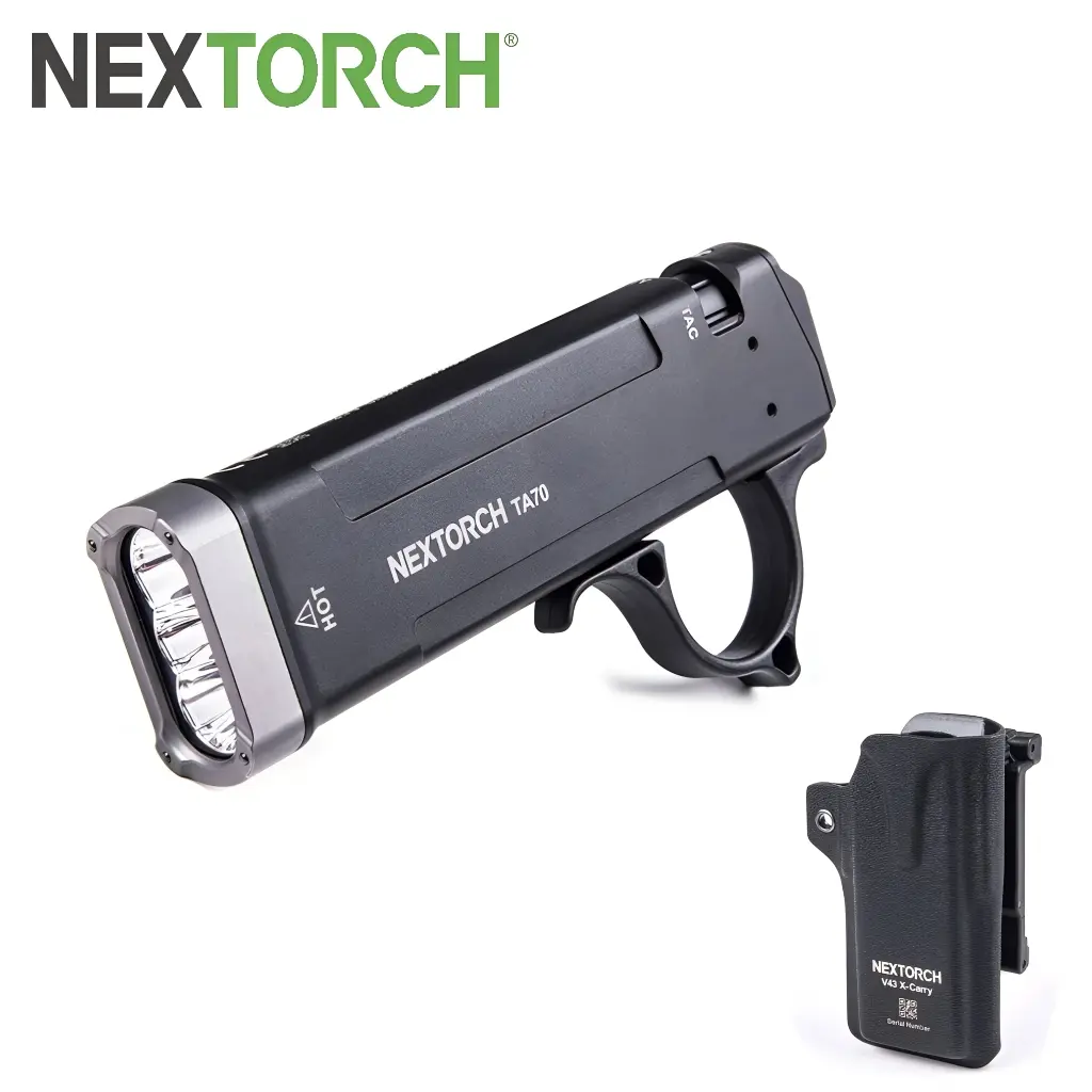 NEXTORCH TA70 Ultra-Slim Tactical EDC Flashlight, 3500 Lumens, U.T.B Thermal Buffer Tech, USB-C Rechargeable, IP67 Waterproof, Finger Ring, Rain? No Worries for Outdoor Camping & Everyday Carry
