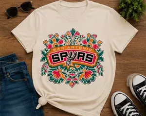 Spurs Floral Shirt Vintage Boho Spurs Graphic T-Shirt