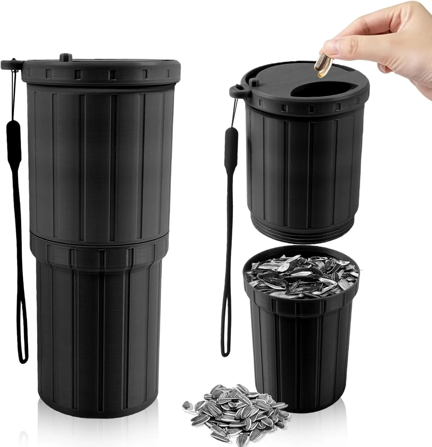 3D Printed Portable Sunflower Seed Spit Cup, with Seed Organizer & Shell Storage, Snack Nuts Serving Bowl for Outdoor Car Travel Stadium, Ideal for Cherry or Candy