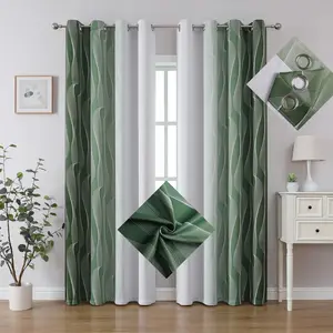 2pcs Gradient Striped Curtains, Modern Minimalist Style, Light Blocking & Heat Insulation, Ideal for Living Room Bedroom