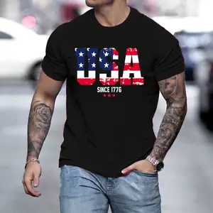 USA Patriotic T-Shirt Sweatshirt Round Neck