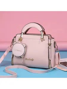 Fashion Mini Handbag for Women, Cute Crossbody Shoulder Bag for Girls, with Cat Pendant, Handheld Bag