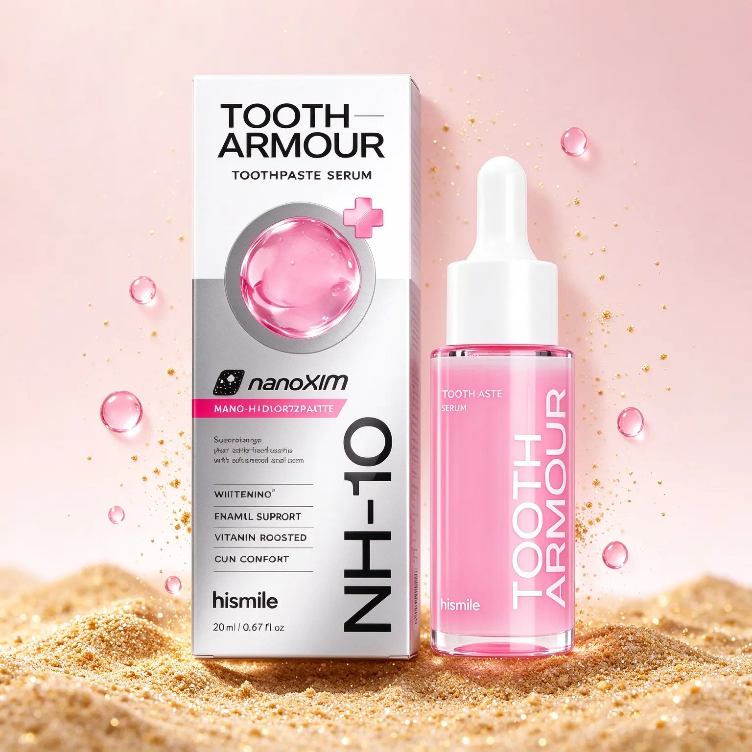Hismile Tooth Armour Fluoride Free Toothpaste Serum 20ml Nano Hydroxyapatite Niacinamide Gentle for Sensitive Teeth