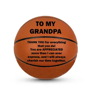 Custom To My Grandpa Basketball Gift, Personalized Orange Basketball 29.5