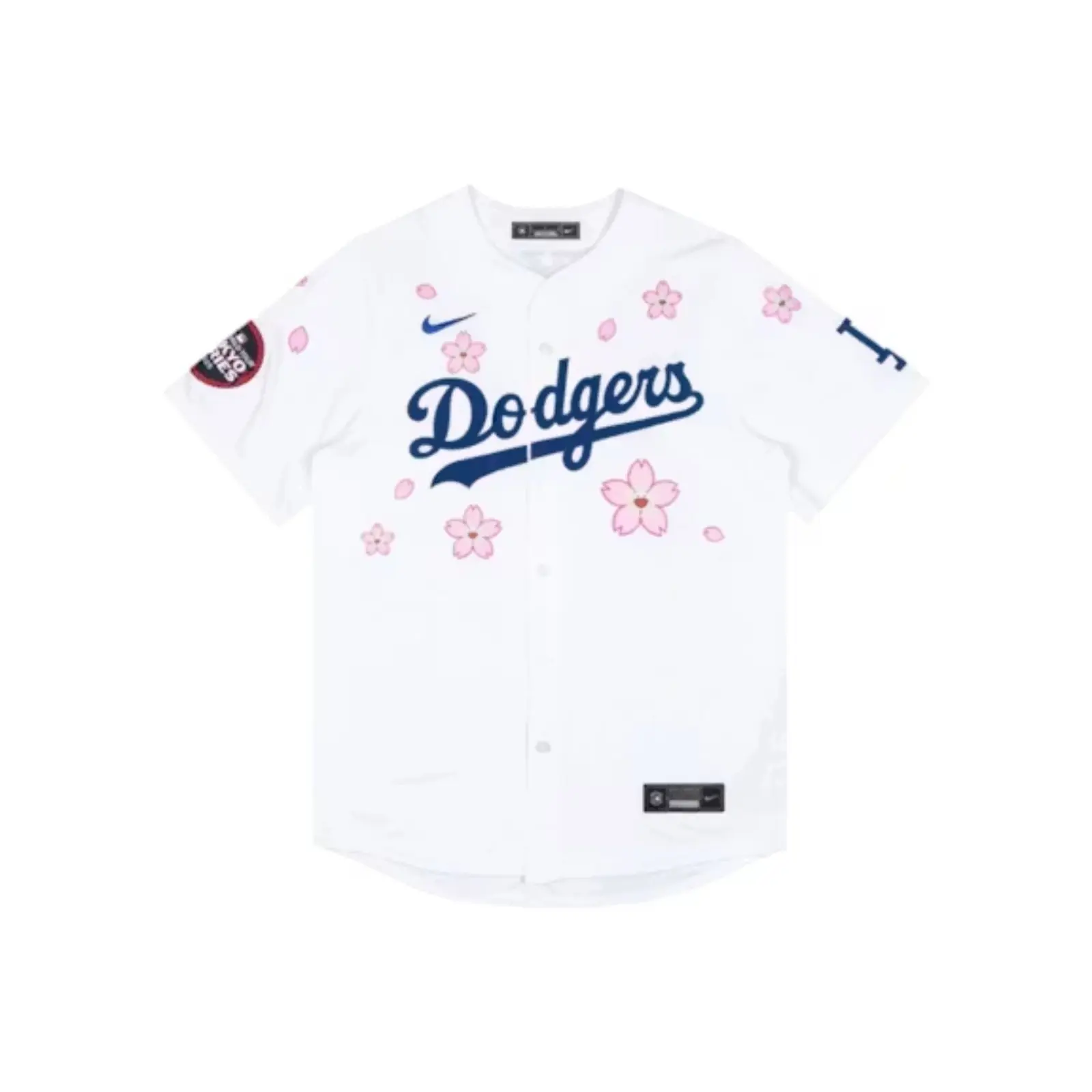 Nike x Takashi Murakami Dodgers Home Run Jersey White Men's — Los Angeles Dodgers Inspired Baseball Jersey, MLB Graphic Sports Top, Artist Collaboration, White Men's Jersey, Short Sleeve Athletic Shirt, Casual Streetwear Apparel, Classic Fit