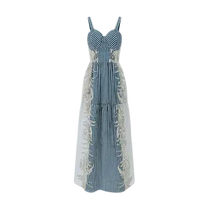 Mallory Midi Palm Stripe Dress