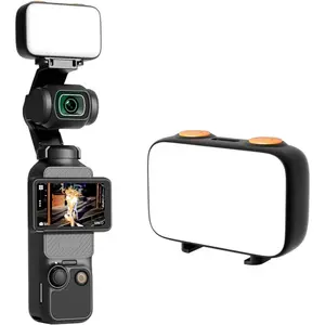 LED Fill Light for DJI OSMO Pocket 3, 800mAh Rechargeable Auxiliary LED Lighting with 6500K 3 Color Temperature and Levels Adjustable, DJI Pocket 3 Accessories Fill Light for Vlog Video Recording