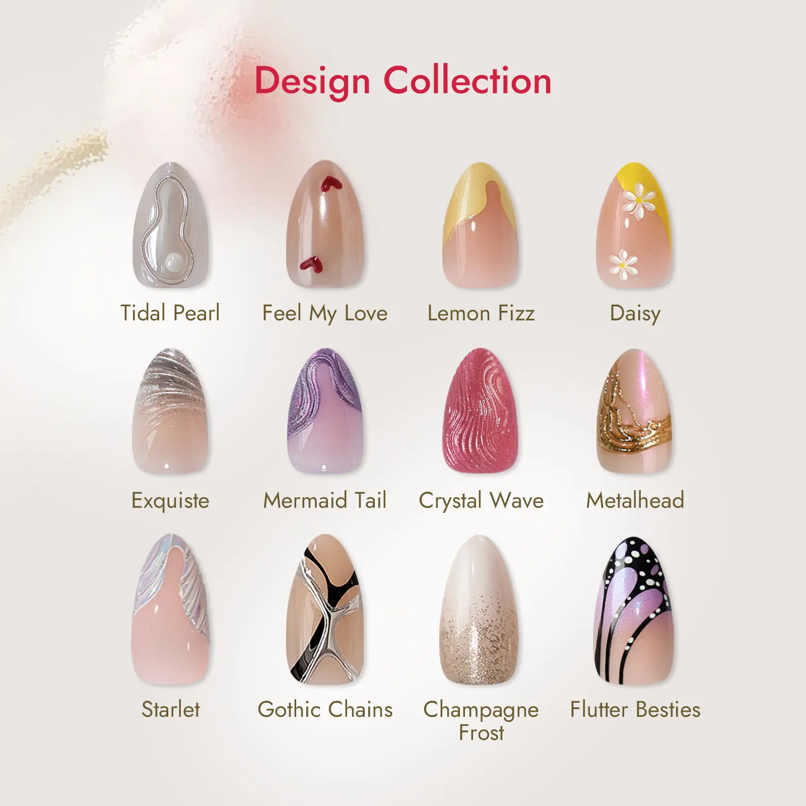 [Buy 1 Get 1 Free Glue]BTArtbox Press On Nails Short - Design Collection, Flower Almond Ombre Press On Nails with Glue for Women, 3D Design Opaque Soft Gel Glue On Nails in 16 Sizes - 32 Stick On Nails Kit, Summer Spring Holiday Party, Deals For You Day
