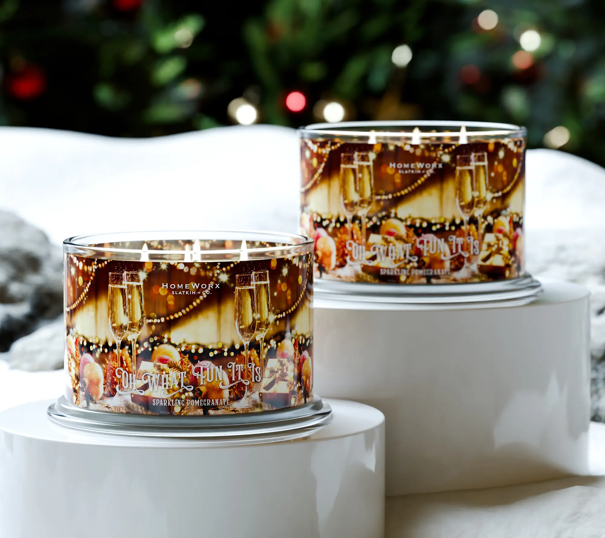 HomeWorx by Slatkin + Co. Set of 2 18oz Oh What Fun It Is Candles HomeWorx by Slatkin + Co. Set of 2 18oz Oh What Fun It Is Candles