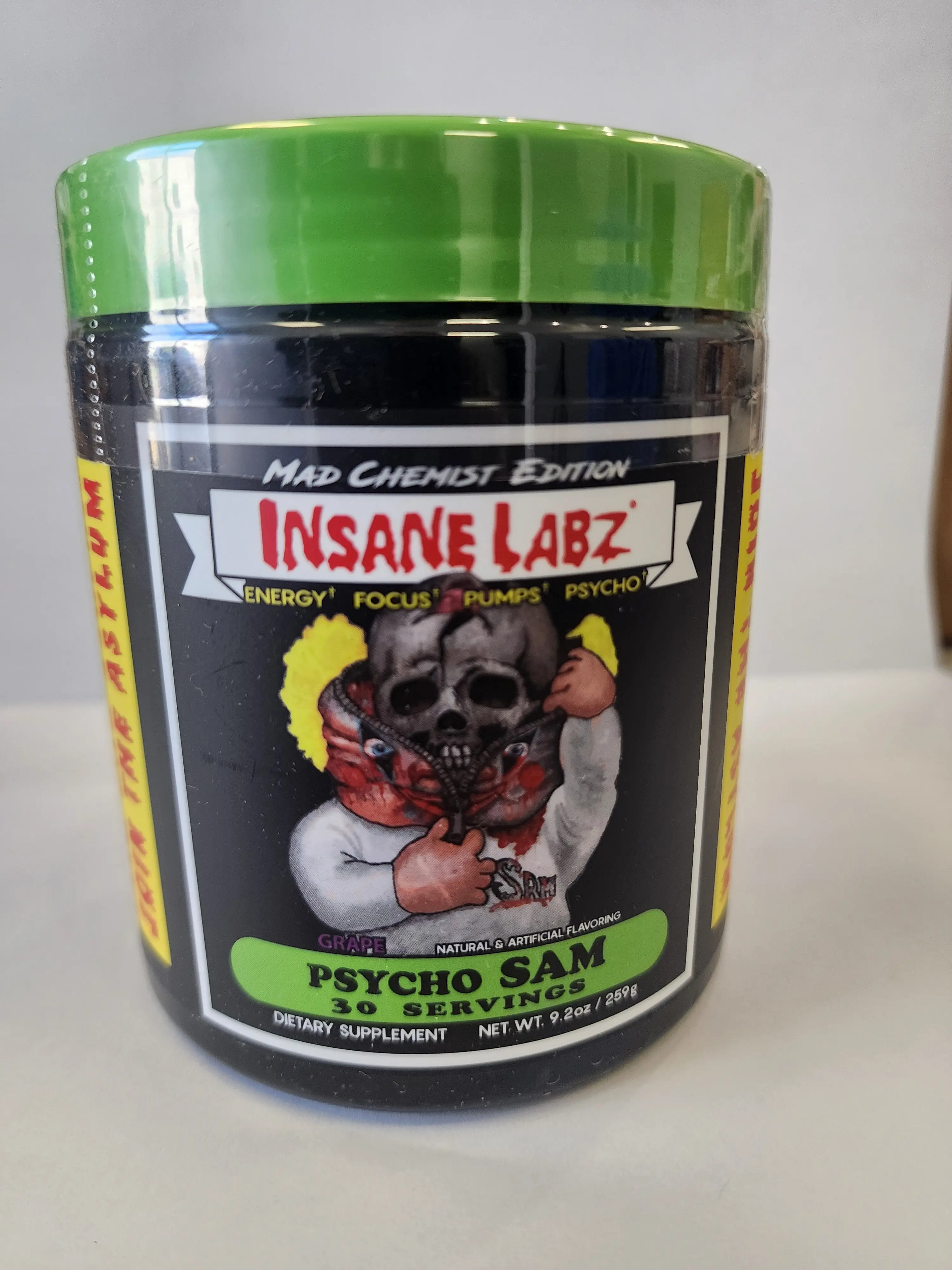 Psycho Sam Pre Workout Grape 30 servings Insane Labz